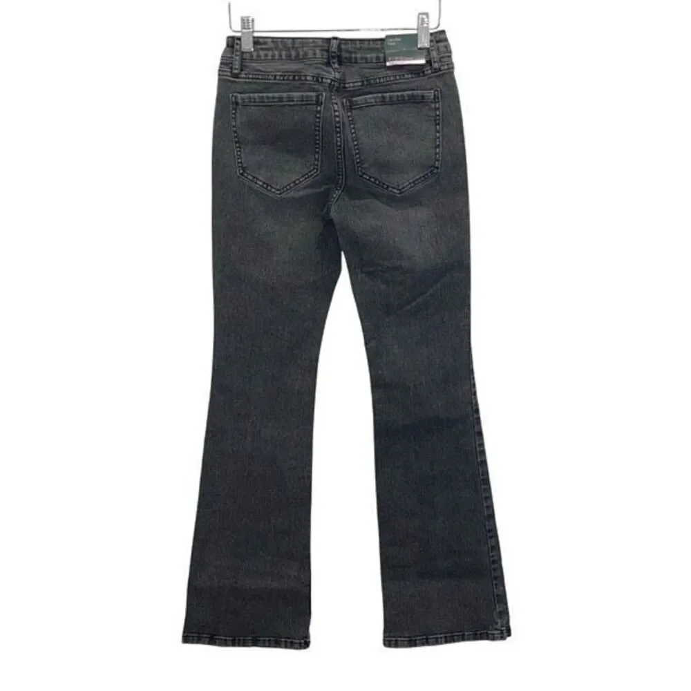Wild Fable Womens Low Rise High Stretch Whiskered Flare Jeans Vintage Black Size